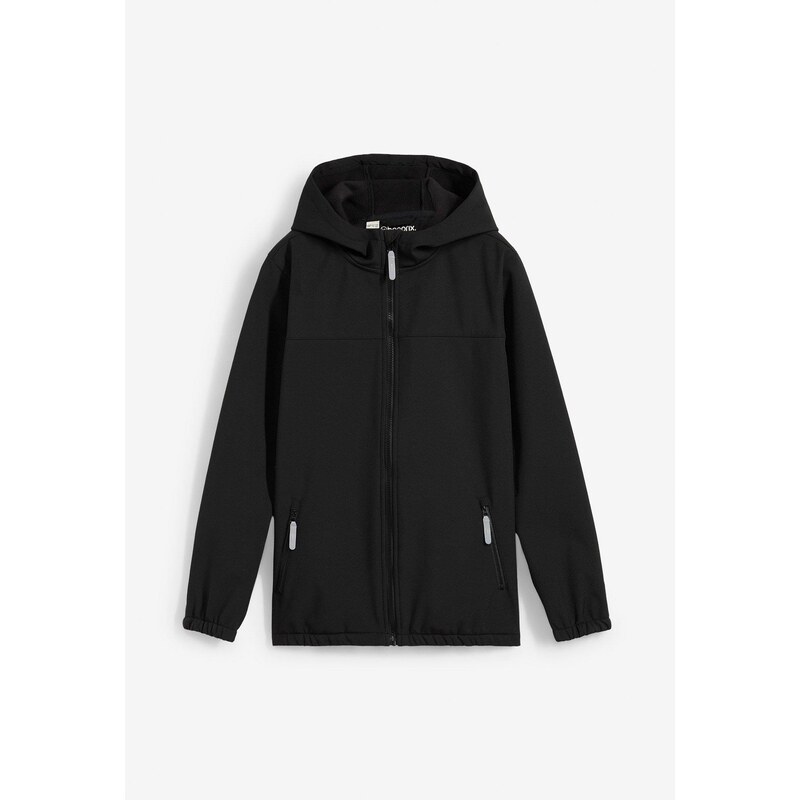 bonprix Softshellová bunda s kapucňou, nepremokavá, farba čierna 62471435
