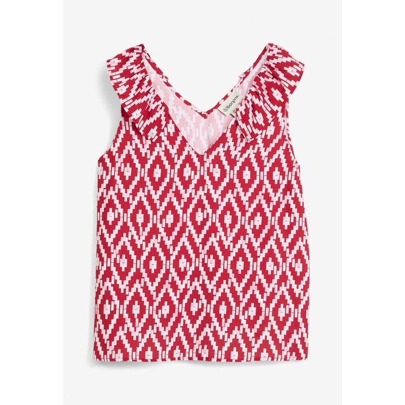bonprix Blúzkový top z padavej viskózy, farba červená 64439018