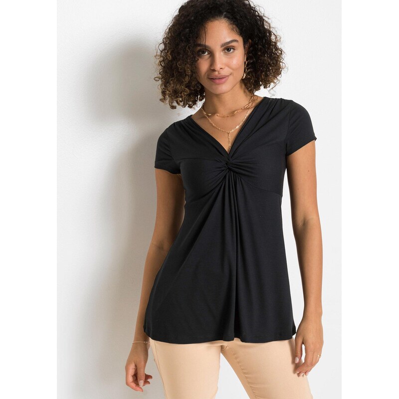 bonprix Tričko z viskózy, farba čierna 44741268