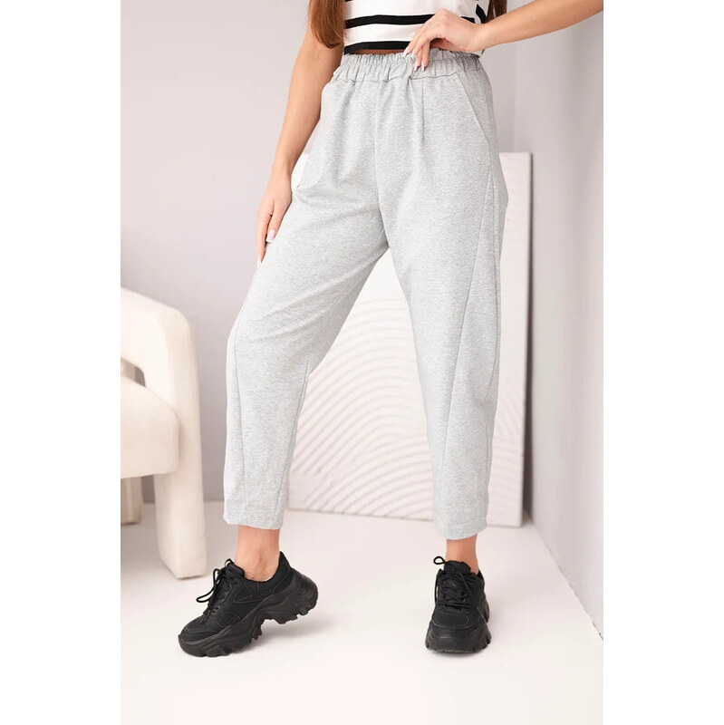 K-Fashion Nohavice s vreckami Summer Punto sivé 62340036