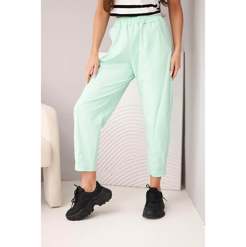 K-Fashion Nohavice s vreckami Summer Punto mint 67784476