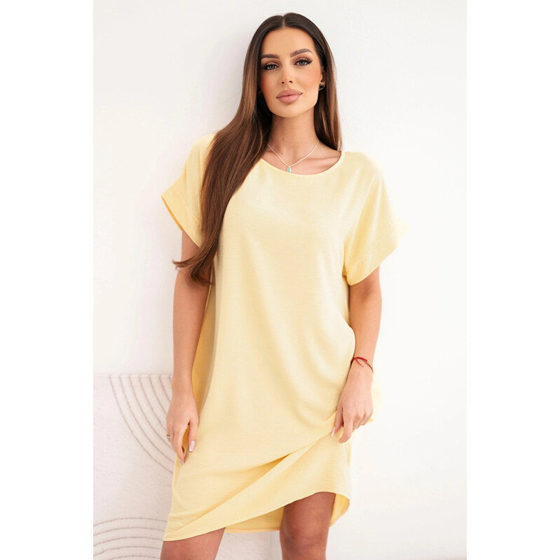K-Fashion Šaty s vreckami žlté 52358304