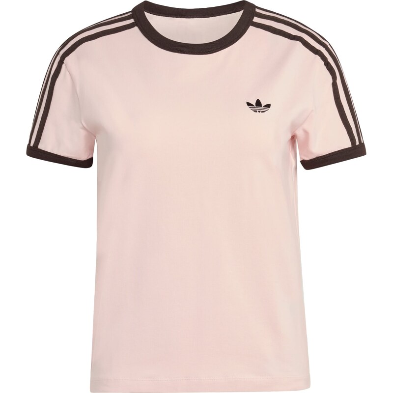 ADIDAS ORIGINALS Tričko 3 STRIPES SLIM tmavohnedá / ružová 67790240