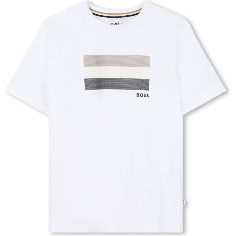 BOSS Tričko svetlohnedá / čierna / biela 67790306