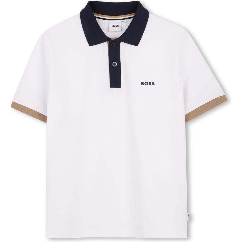 BOSS Tričko námornícka modrá / karamelová / biela 67790320