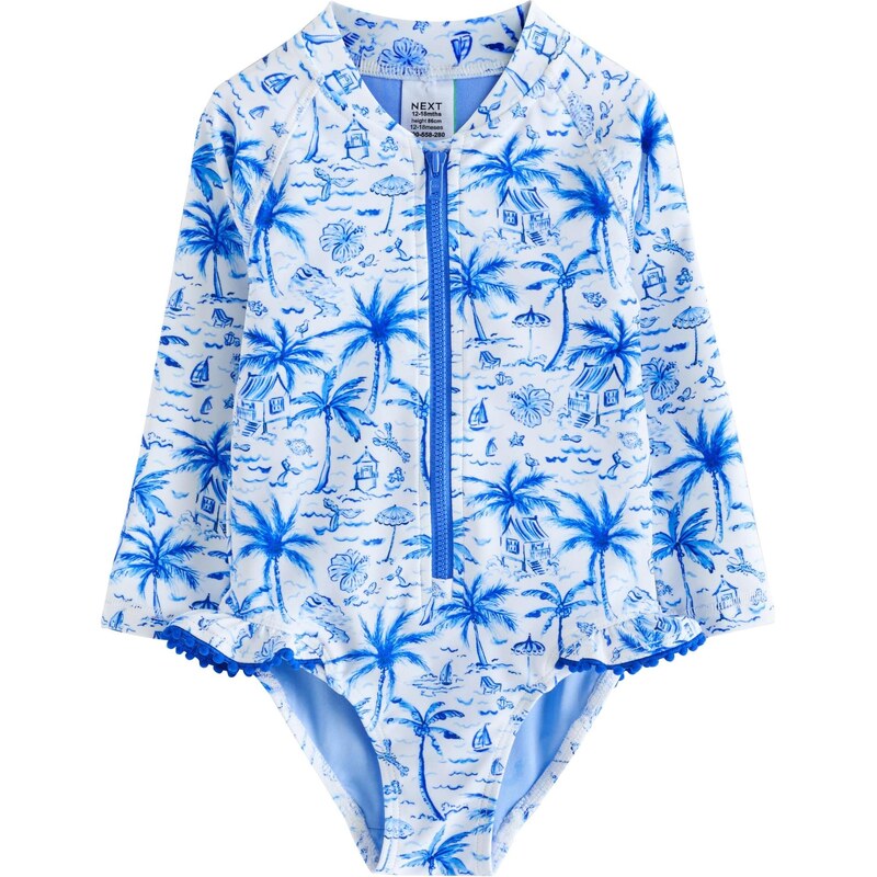 Next Jednodielne plavky modrá / svetlomodrá / biela 67790353