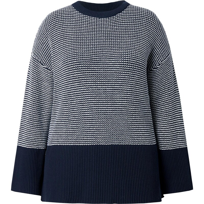 Ulla Popken Sveter námornícka modrá / biela 67790383