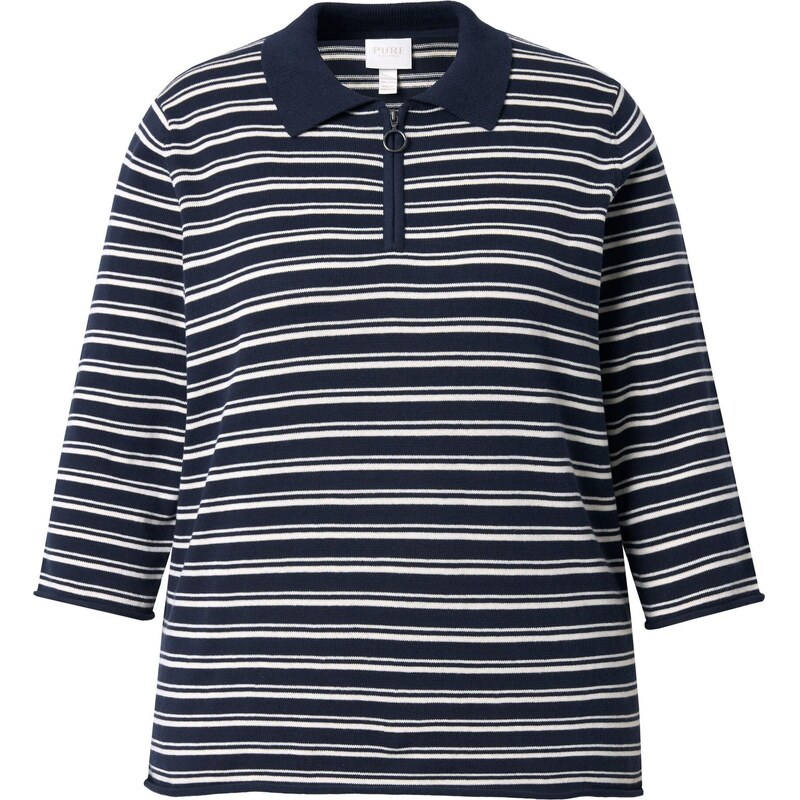 Ulla Popken Sveter námornícka modrá / biela 67790384