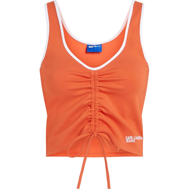 KARL LAGERFELD JEANS Top oranžovo červená / biela 67790405