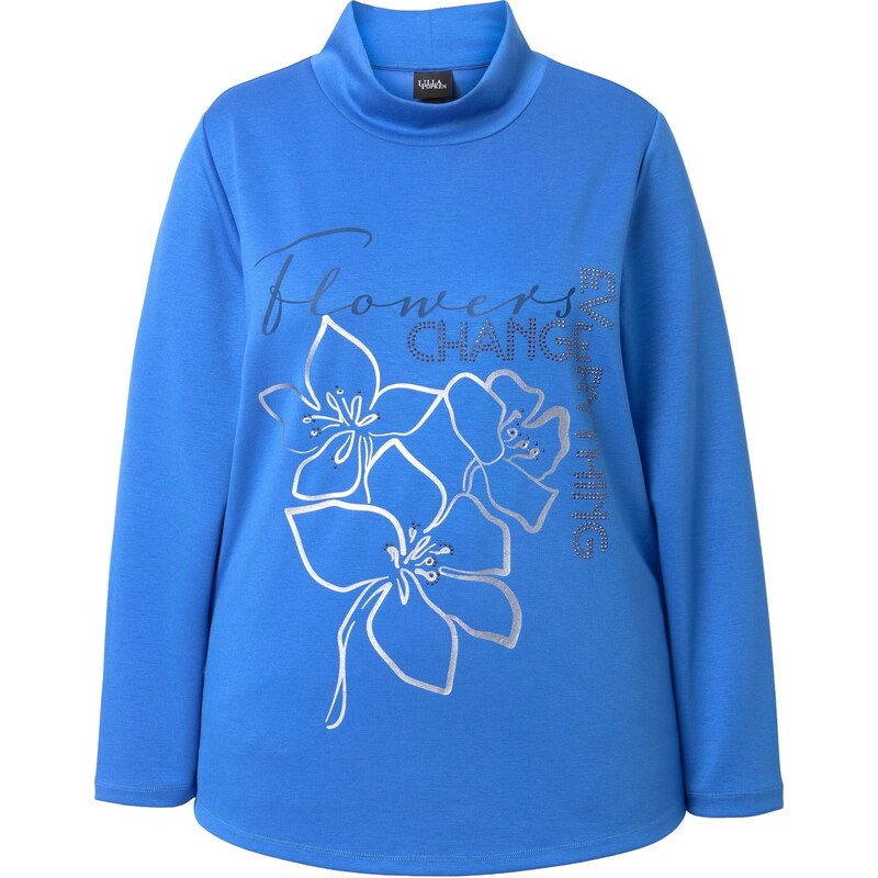 Ulla Popken Mikina modrá / námornícka modrá / strieborná 67790430