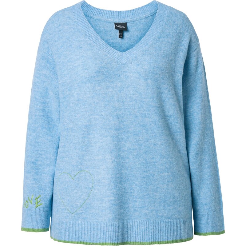 Ulla Popken Sveter nebesky modrá / zelená 67790431