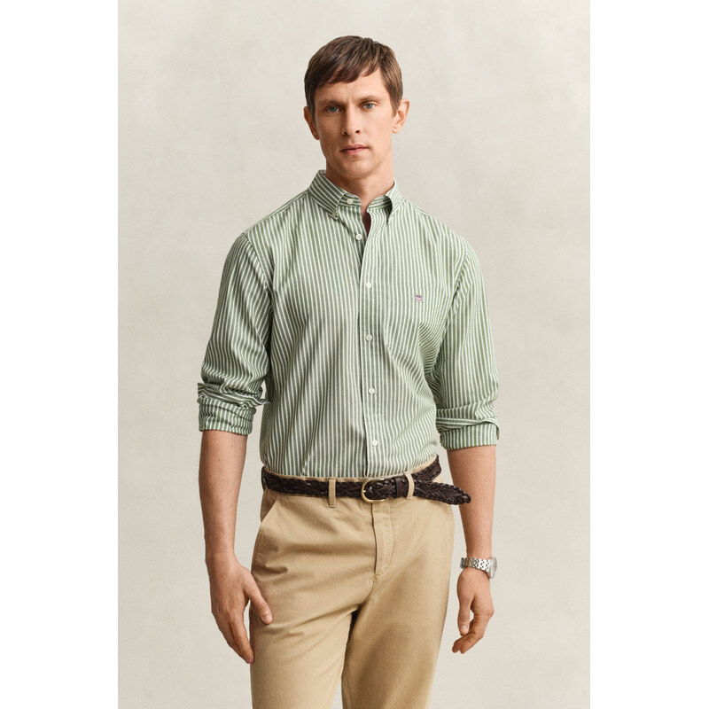KOŠEĽA GANT REG CLASSIC POPLIN STRIPE SHIRT HERB GREEN 67313124