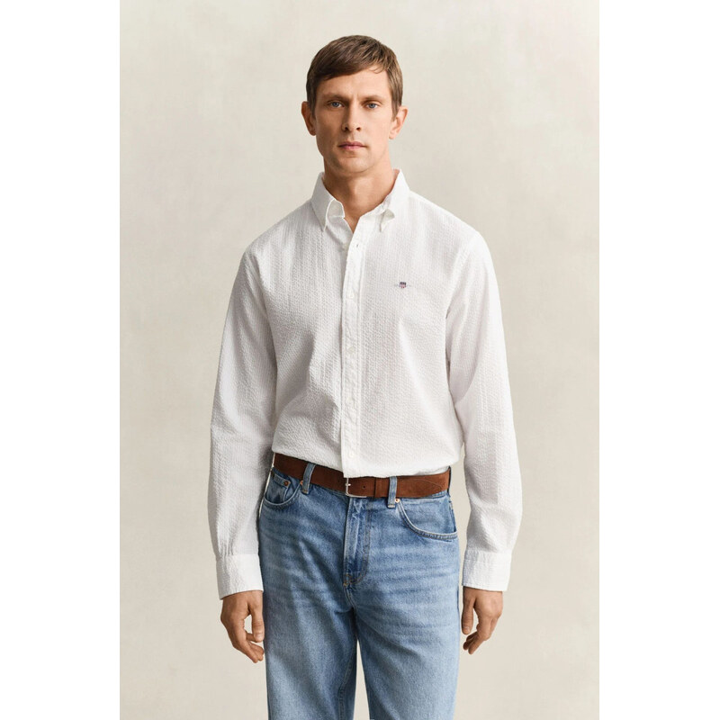 KOŠEĽA GANT REG SEERSUCKER SHIRT WHITE 67768201