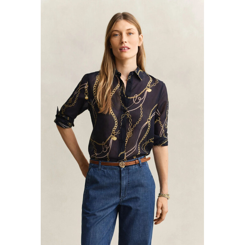 KOŠEĽA GANT REG PRINTED CTN SILK LS SHIRT EVENING BLUE 67768214