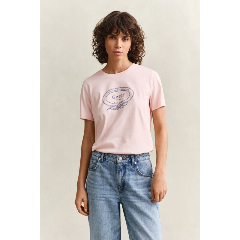 TRIČKO GANT GRAPHIC PRINT SS T-SHIRT APRICOT PINK 67768209