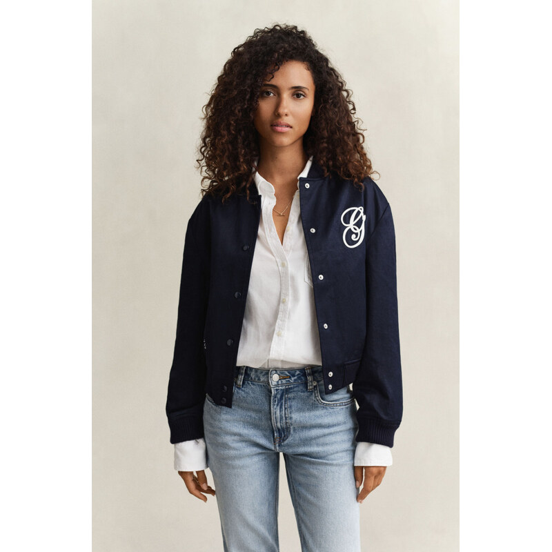 BUNDA GANT SATIN VARSITY JACKET EVENING BLUE 67768224
