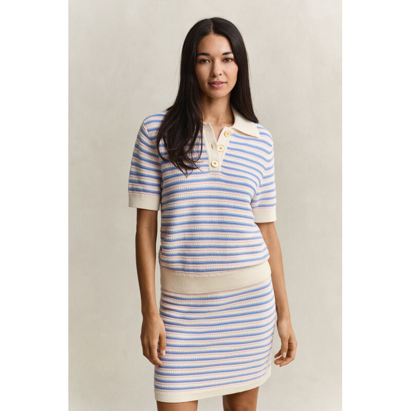 SVETER GANT TEXTURED MULTISTRIPE RUGGER CREAM 67768225