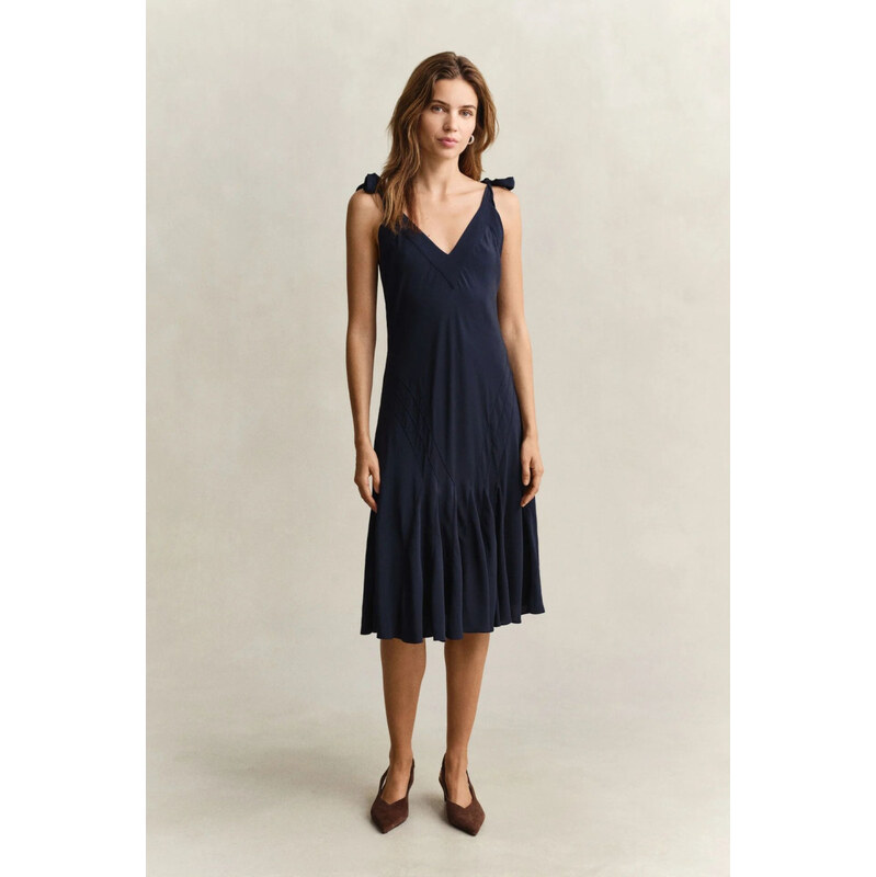 ŠATY GANT BIAS CUT SLIP DRESS EVENING BLUE 67786975