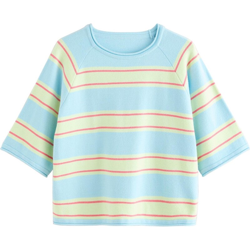 Next Sveter nebesky modrá / pastelovo žltá / lososová 67790543