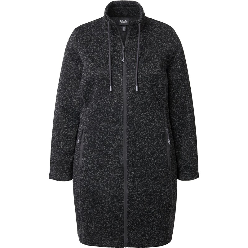 Ulla Popken Flisová bunda čierna melírovaná 67790553