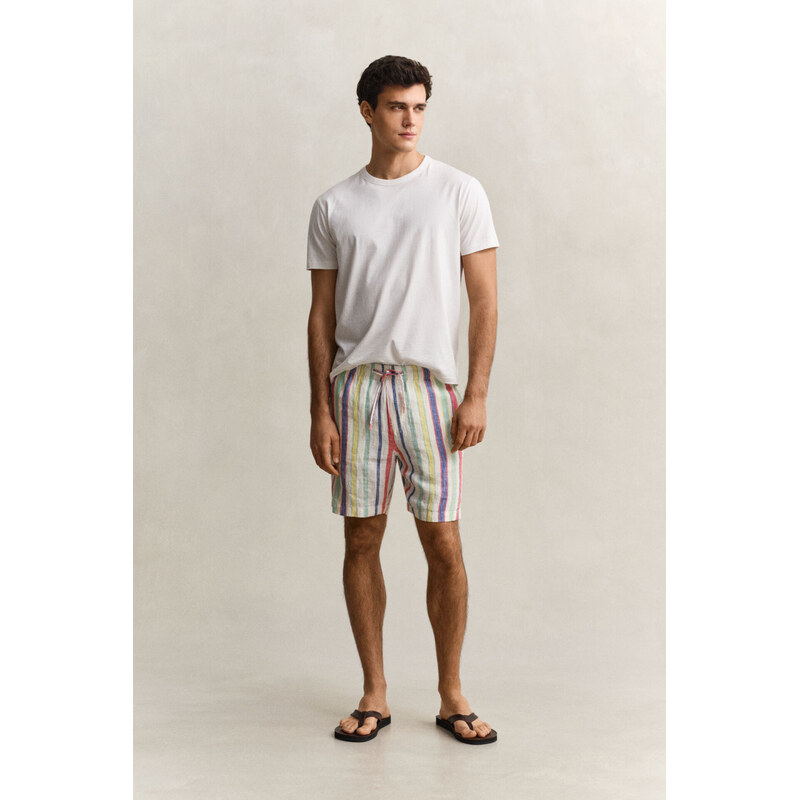 ŠORTKY GANT REG MULTISTRIPE LINEN SHORTS MULTICOLOR 67768195