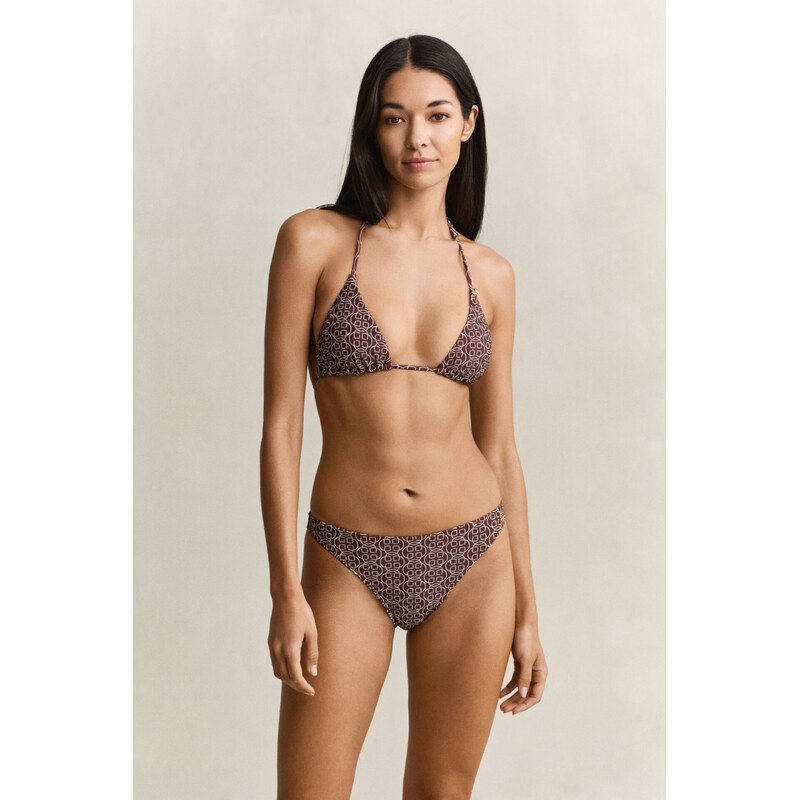PLAVKY GANT MONOGRAM PRINT BIKINI HIPSTER FRESH SOIL 67768230
