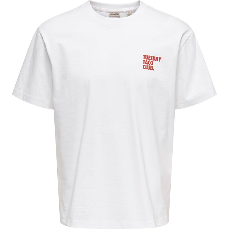 Only & Sons Tričko ONSFRED tmavočervená / biela 67790746