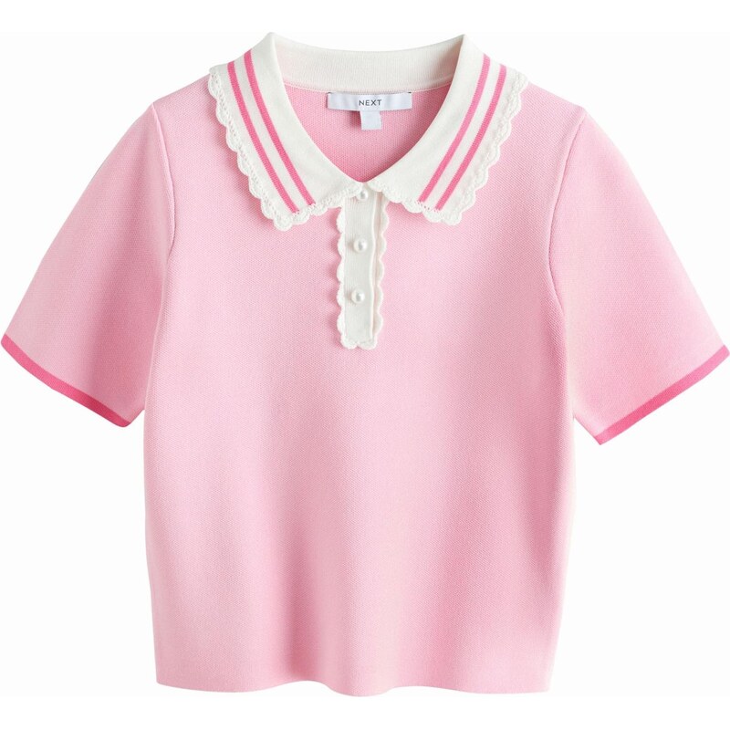 Next Sveter svetloružová / biela 67790794