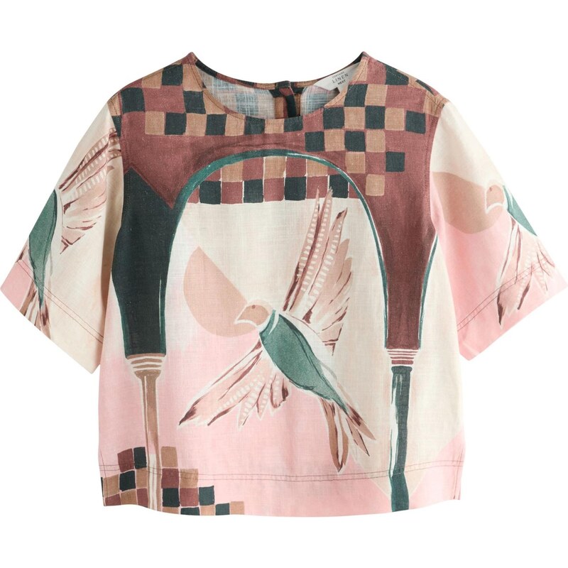 Next Tričko slonová kosť / svetlohnedá / jedľová / čierna 67792327