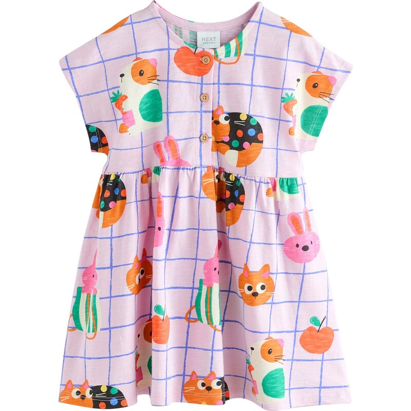 Next Šaty zelená / oranžová / svetloružová / čierna 67792401