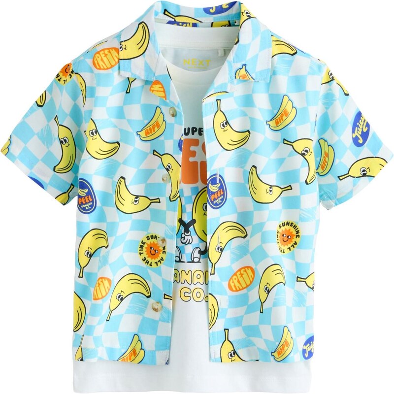 Next Košeľa modrá / žltá / biela 67792476