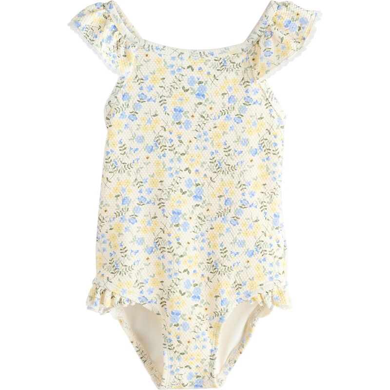 Next Jednodielne plavky nebesky modrá / pastelovo žltá / svetložltá / 67792477