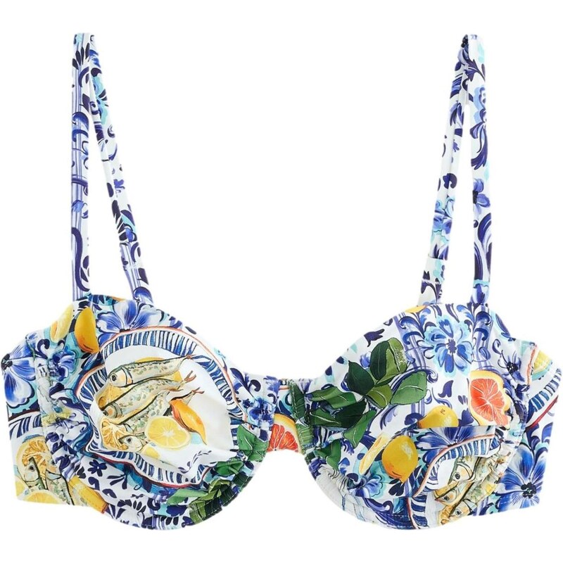 Next Bikinový top tmavomodrá / citrónová / olivová / biela 67792519