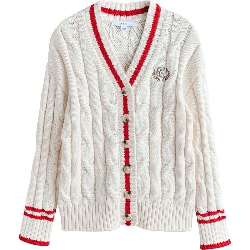 Next Kardigán krvavo červená / biela 67792580