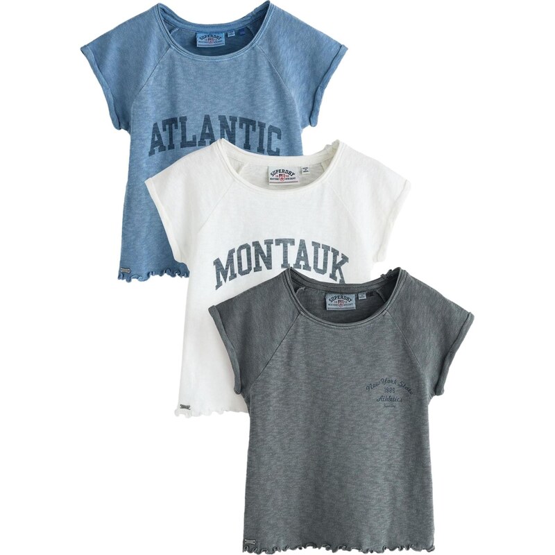 Superdry & Co Tričko Athletic opálová / tmavosivá / biela 67792701