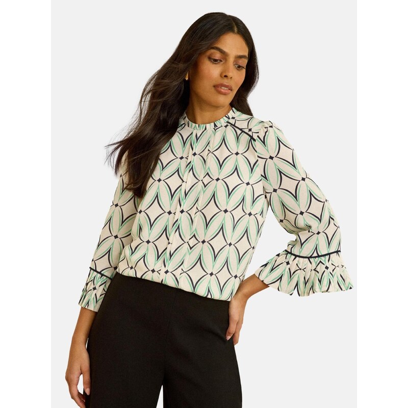 love & roses Blúzka slonová kosť / zelená / čierna 67792703