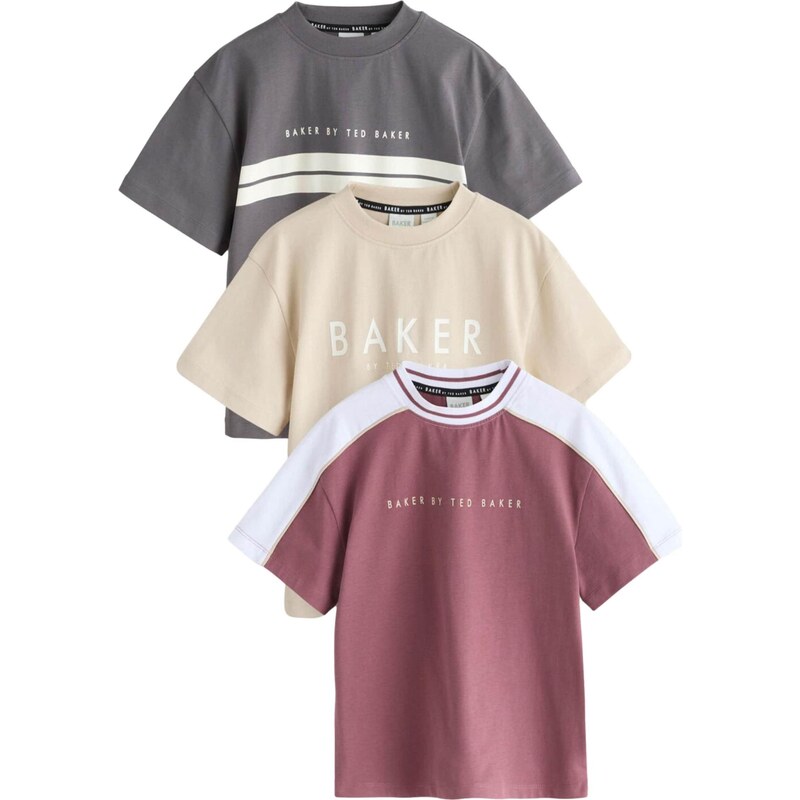 Baker by Ted Baker Tričko béžová / sivá / vínovo červená / biela 67792729