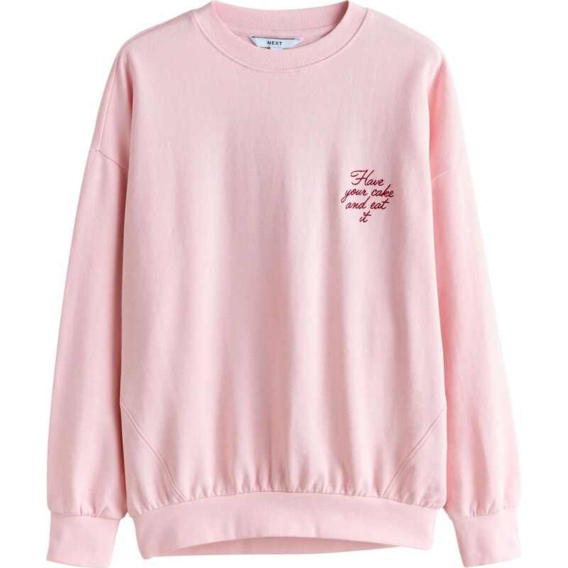 Next Mikina zelená / ružová / rubínová / šedobiela 67792747