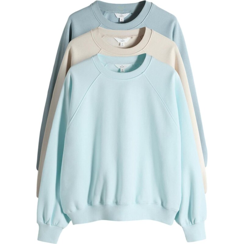 The Set Mikina béžová / modrosivá / svetlomodrá 67792771