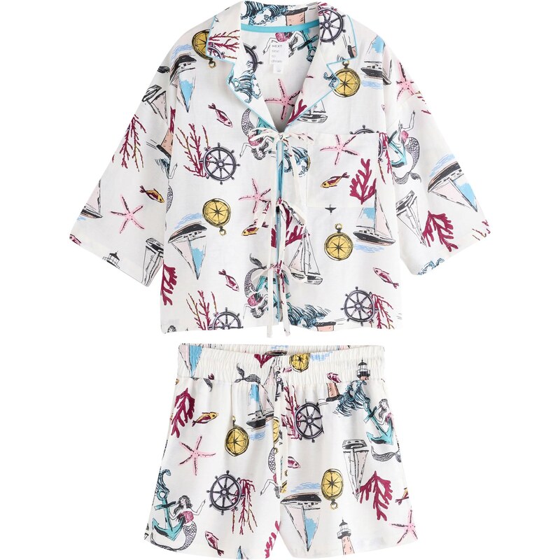 Next Pyžamo krémová / modrozelená / žltá / čierna 67792808