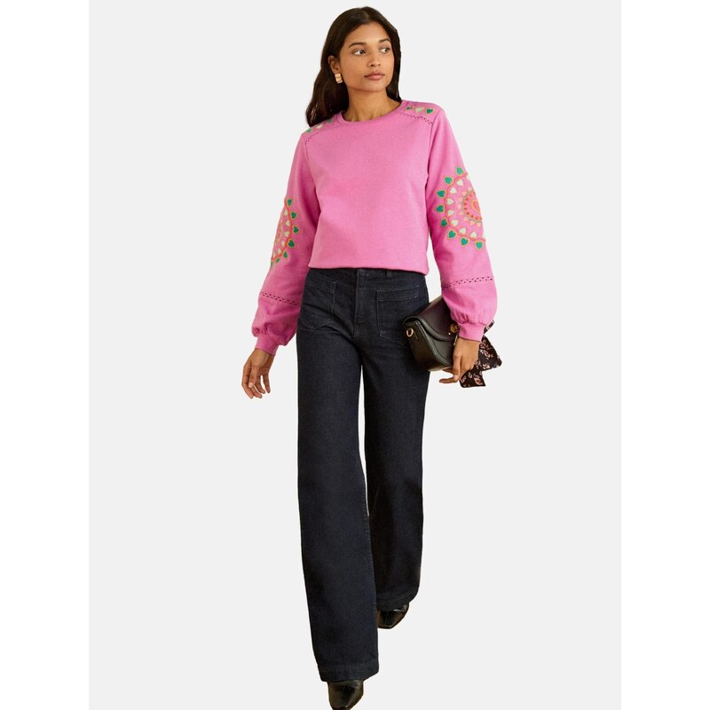 love & roses Mikina modrozelená / žltá / pitaya 67792862