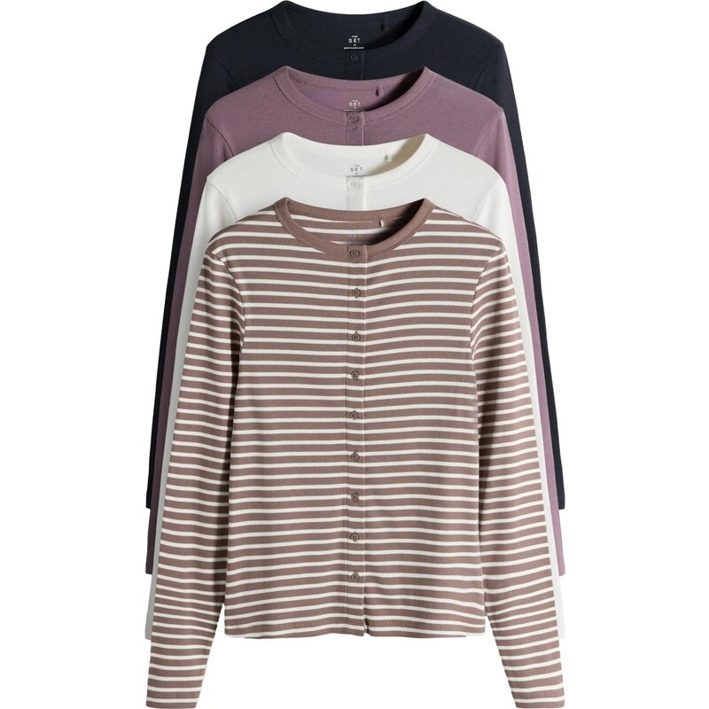 The Set Kardigán námornícka modrá / hnedá / svetlofialová / biela 67792865