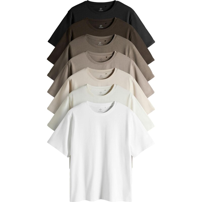 The Set Tričko béžová / čokoládová / čierna / biela 67792920