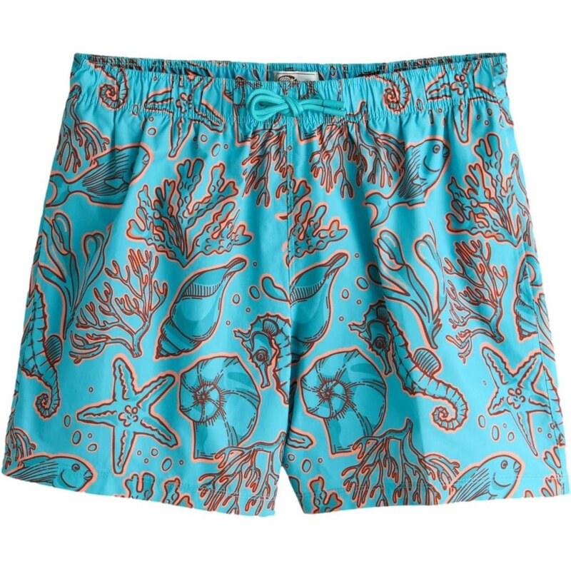 Next Plavecké šortky tmavohnedá / petrolejová / svetlooranžová 67792977