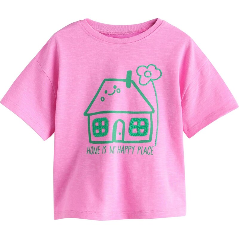 Next Tričko zelená / svetloružová 67792951