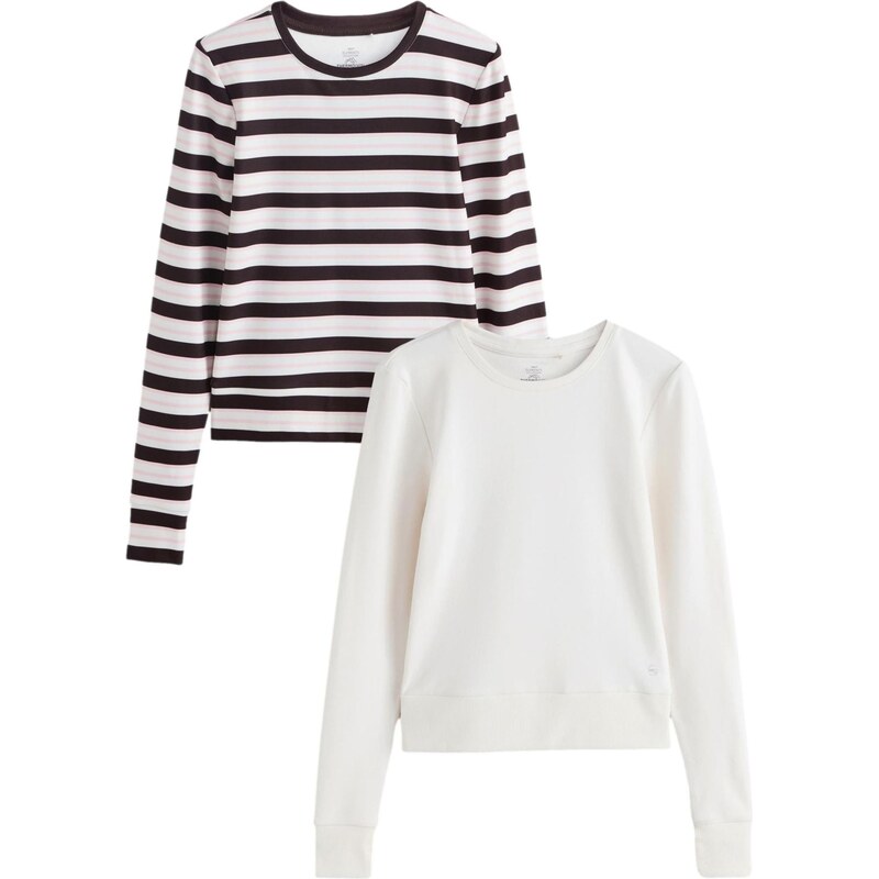 Next Funkčné tričko tmavohnedá / ružová / prírodná biela 67792947