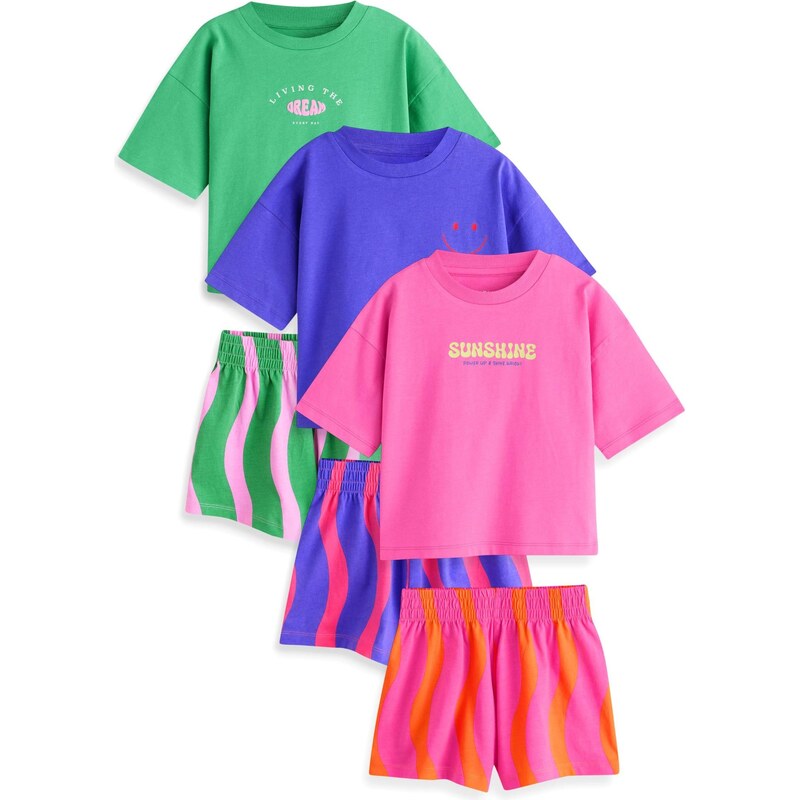 Next Pyžamo trávovo zelená / modrofialová / ružová 67792963