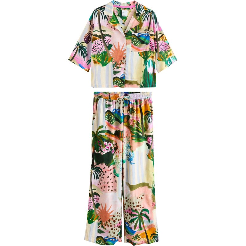 Next Pyžamo svetlomodrá / čokoládová / zelená / oranžová 67793040