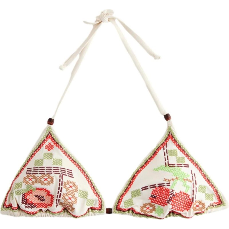 Next Bikinový top krémová / svetlozelená / červená / burgundská 67792992