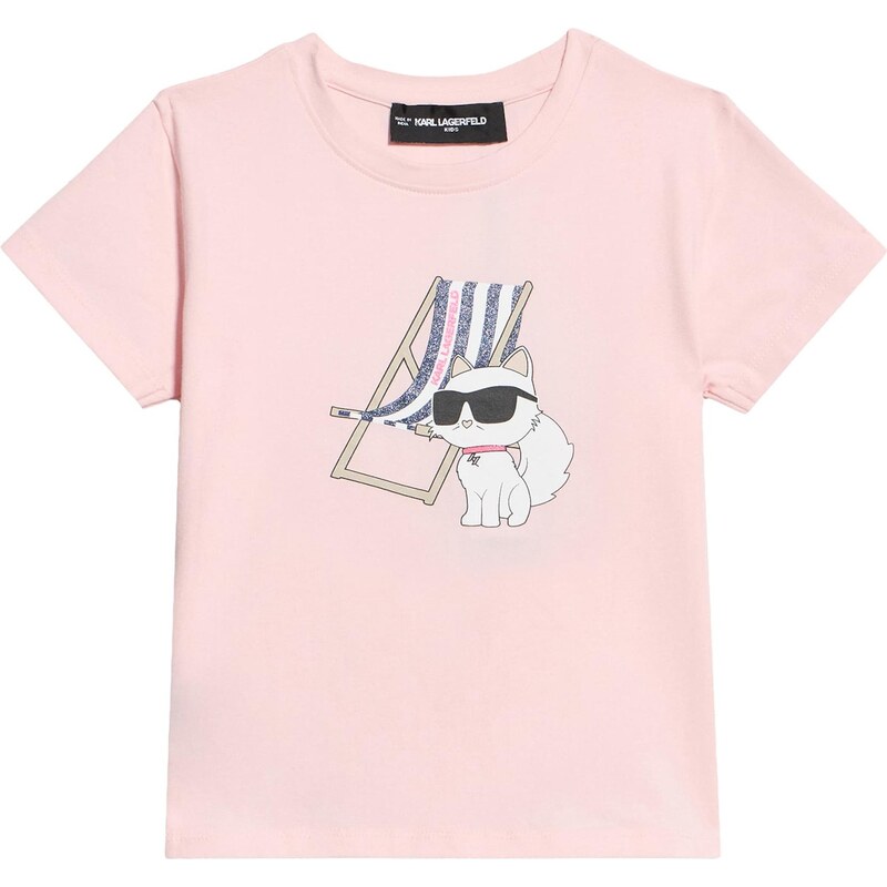 Karl Lagerfeld Tričko kapučíno / ružová / čierna / šedobiela 67793082